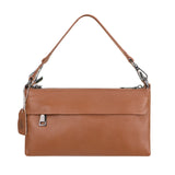 Royal Bagger Simple Shoulder Crossbody Bag, Genuine Leather Thin Satchel Purse, Fashion Casual Small Handbag, Two Straps 1857