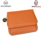 Royal Bagger RFID Short Wallet for Women Genuine Cow Leather Large Capacity Key Chain Card Holders Fashion Trifold Wallets 1459