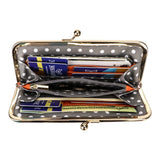 ロイヤルバガーキスロック財布女性のための本物の牛革大容量カードホルダーファッションクラッチバッグ電話財布 1468 